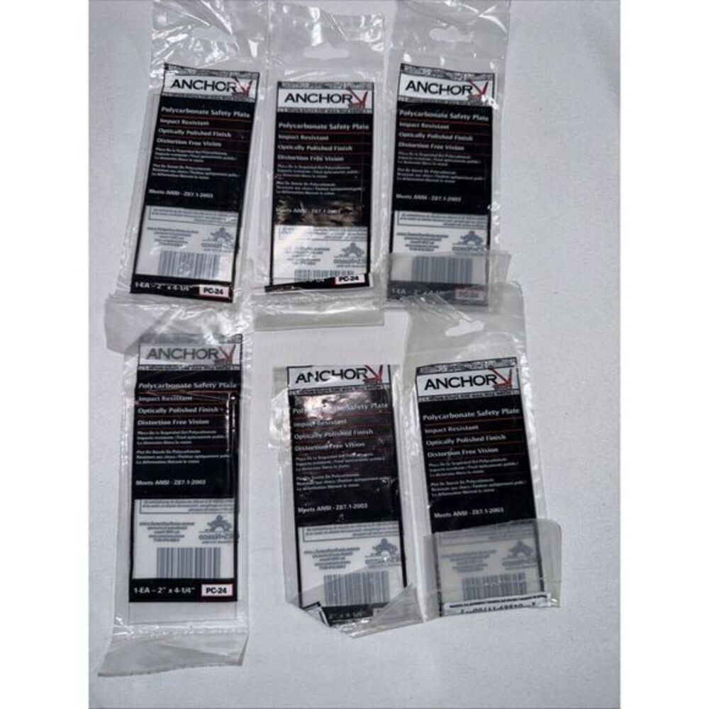 Anchor Polycarbonate Safety Plate‎ 2" x 4-1/4" 100% Polycarbonate ( Lot Of 6)